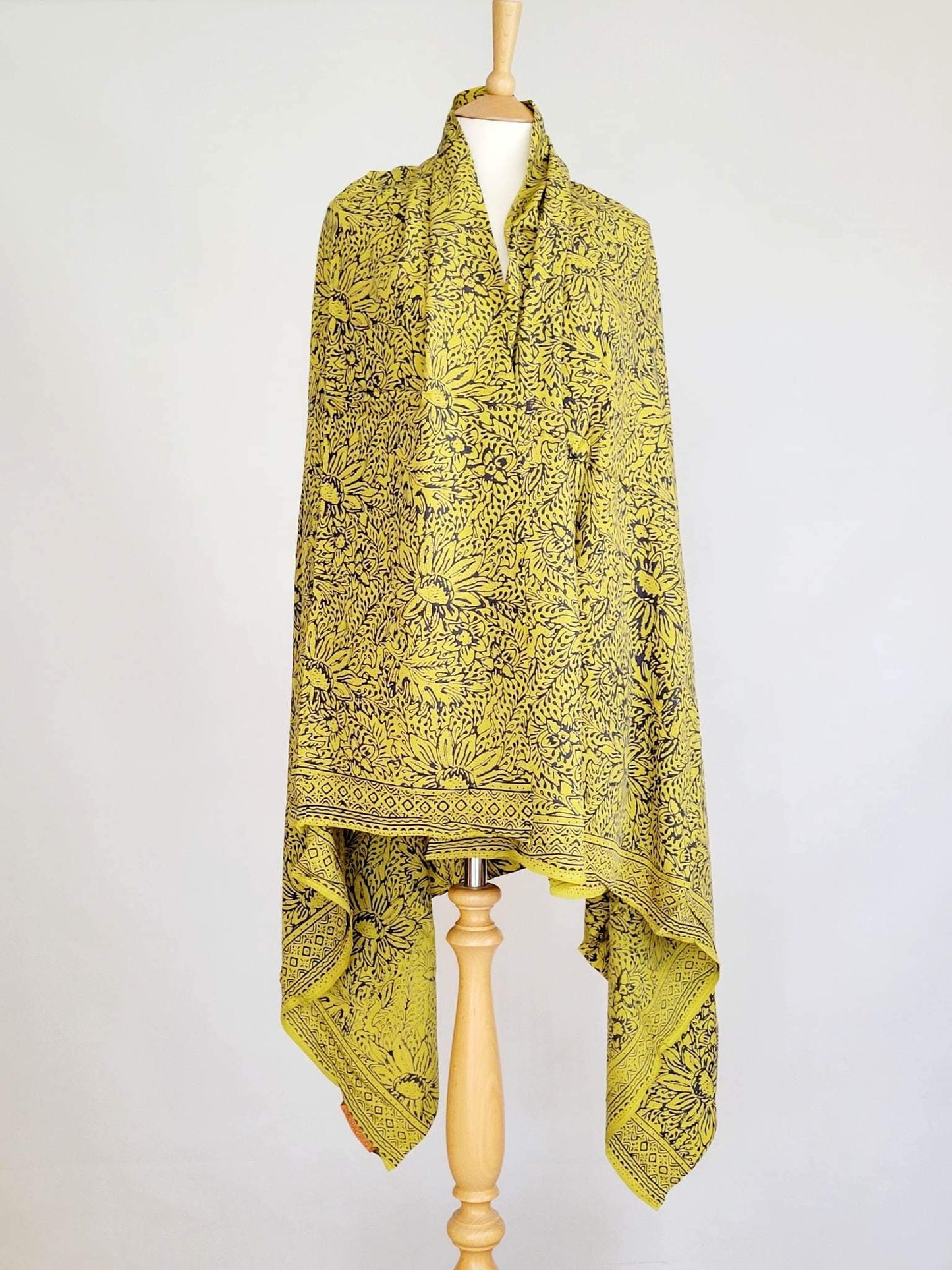 Chartreuse Flowers Batik Sarong