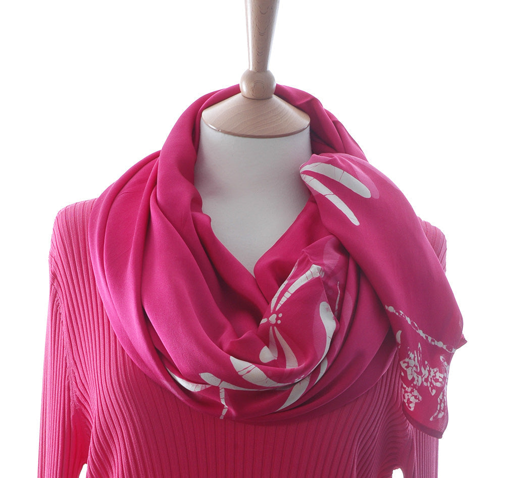 Perfectly pink batik dragonfly sarong or wrap truly multiuseful