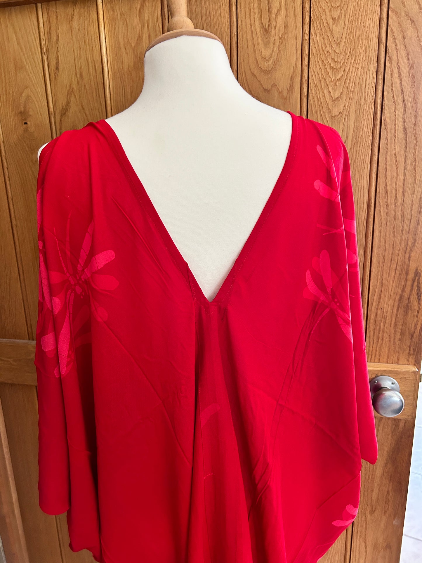 Black and Red Dragonfly Kaftans with Off The Shoulder Detail