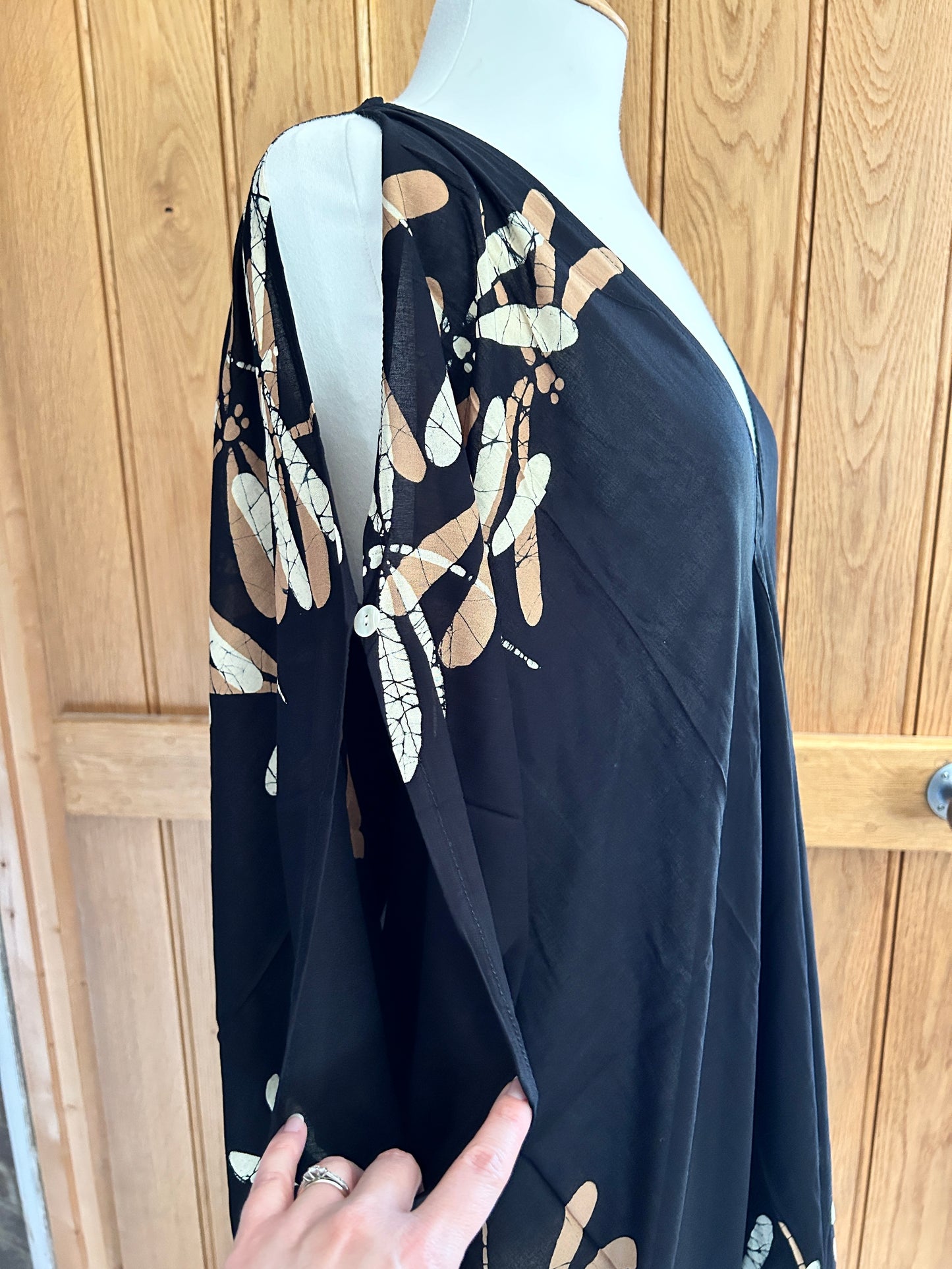 Black and Red Dragonfly Kaftans with Off The Shoulder Detail