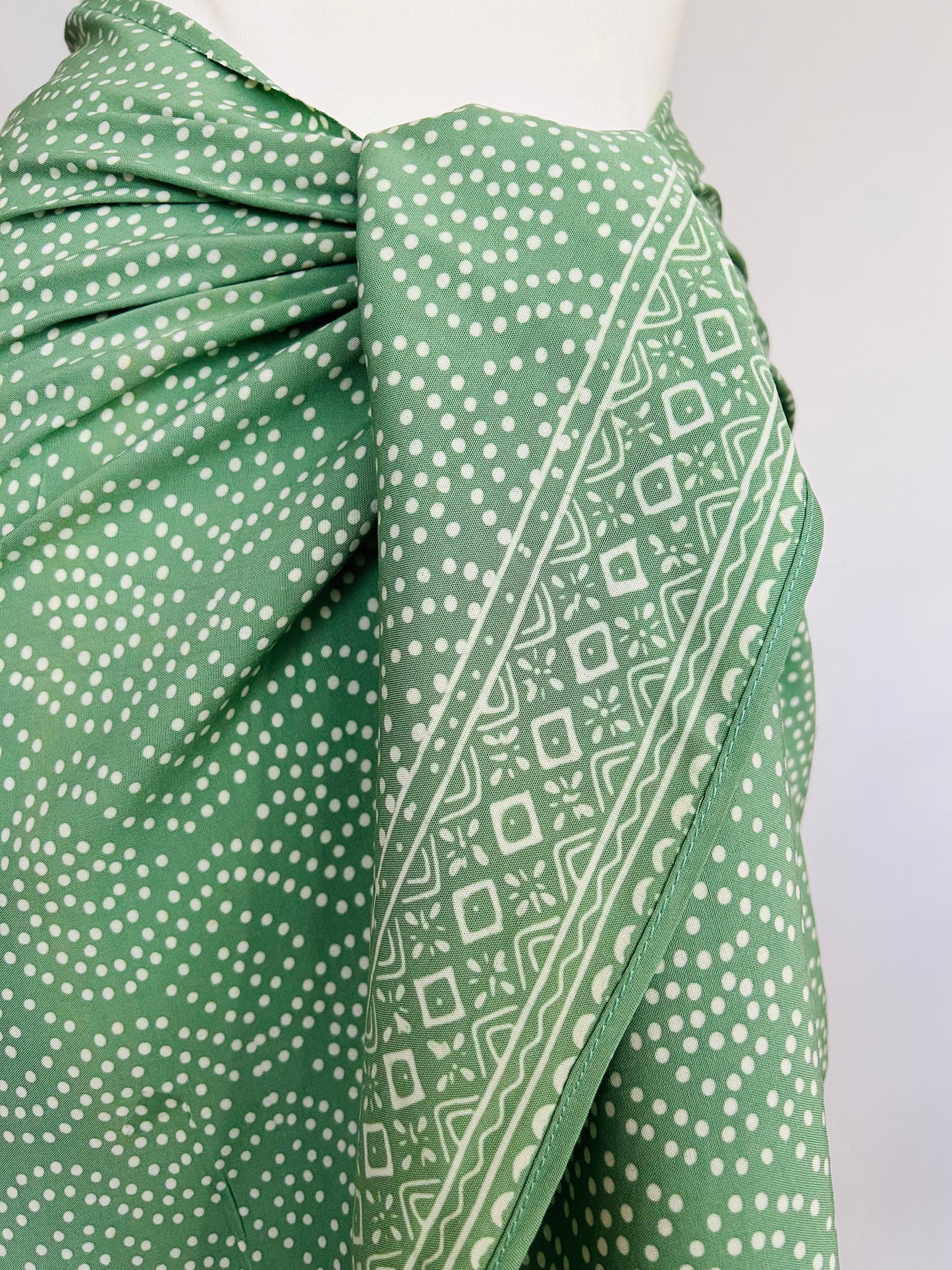 Pointillism Sage Green Batik Sarong