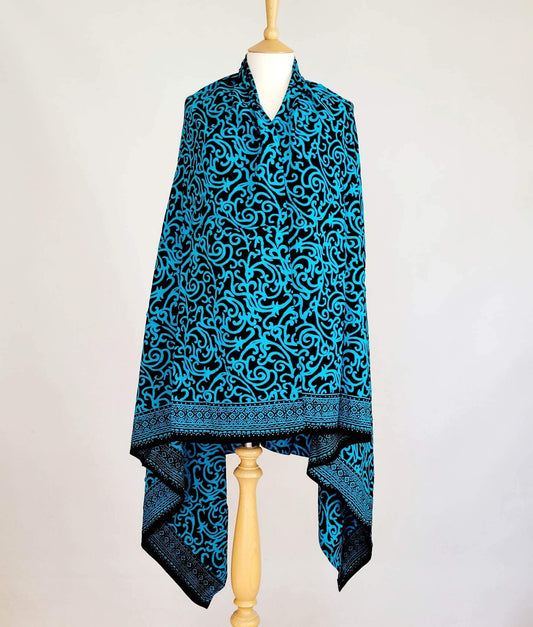 Java Curious Blue and Black Batik Sarong