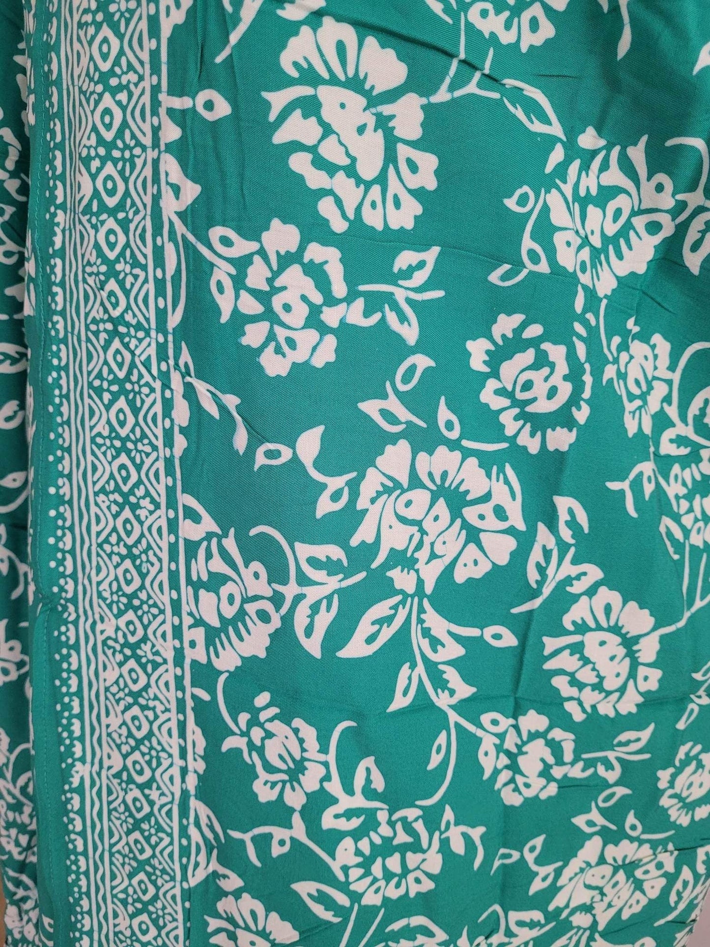Blooming Deep Turquoise Batik Sarong
