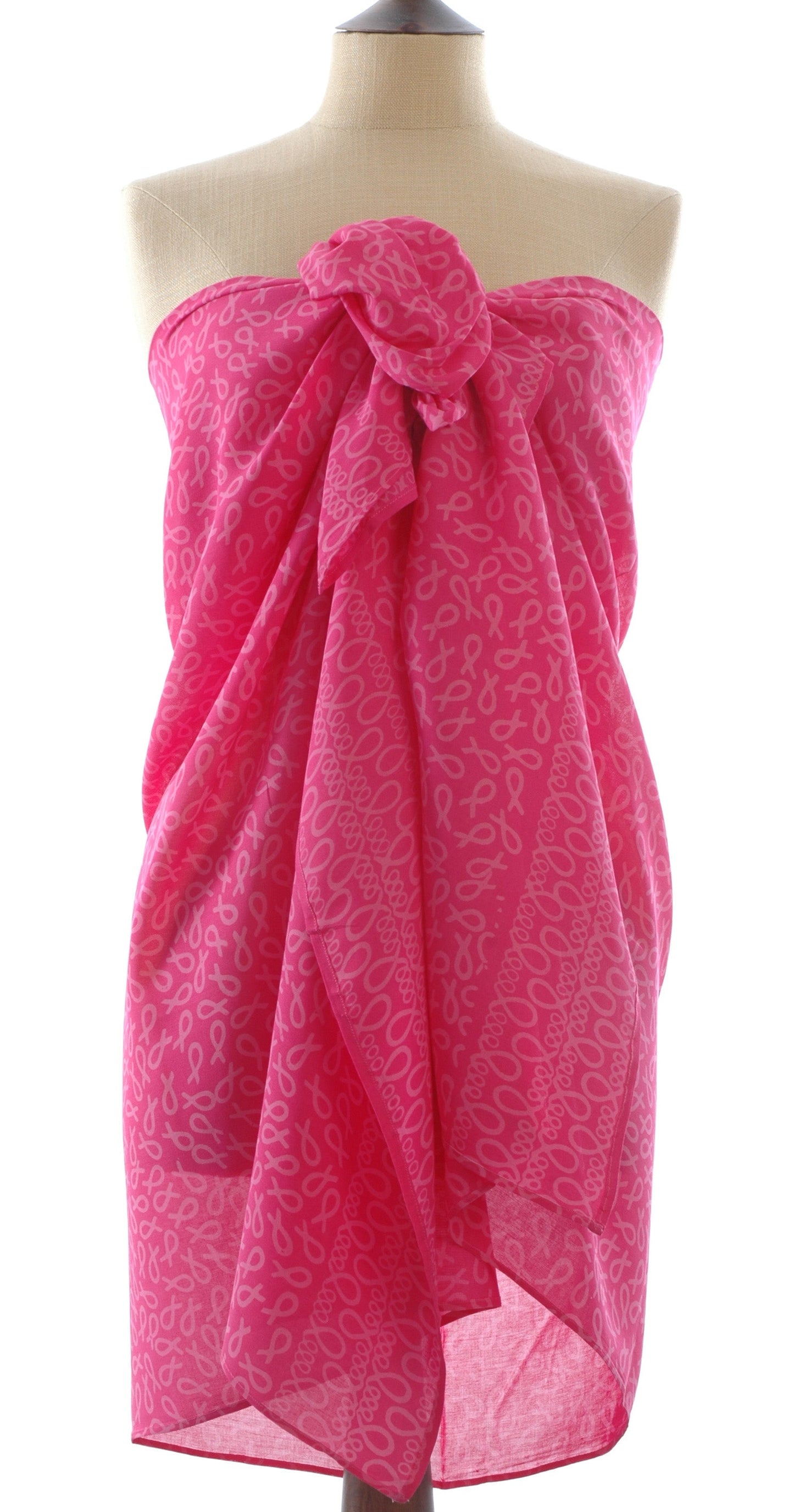 Chiffon Pink bow Batik Sarong and Scarf