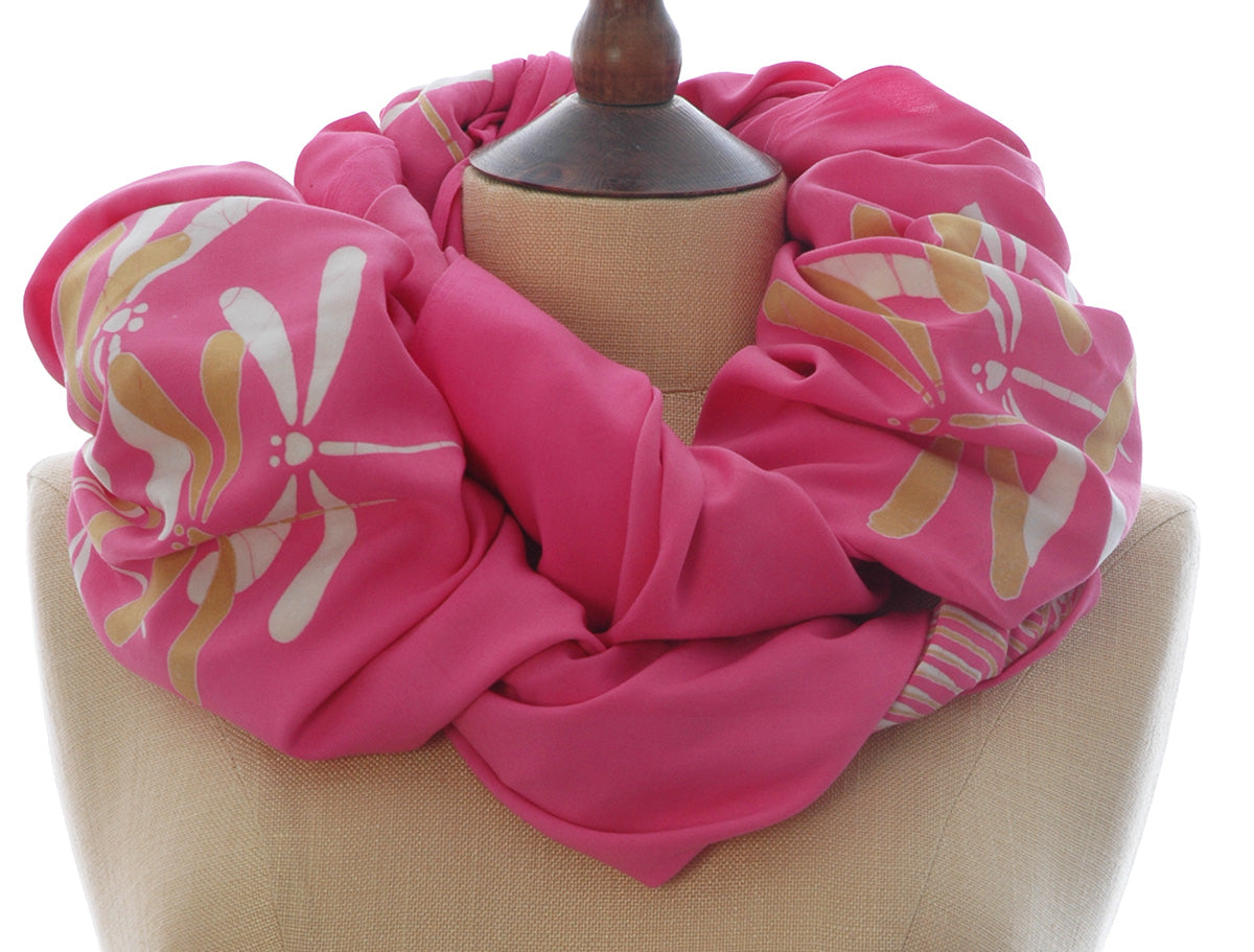 Perfectly pink batik dragonfly sarong or wrap truly multiuseful 