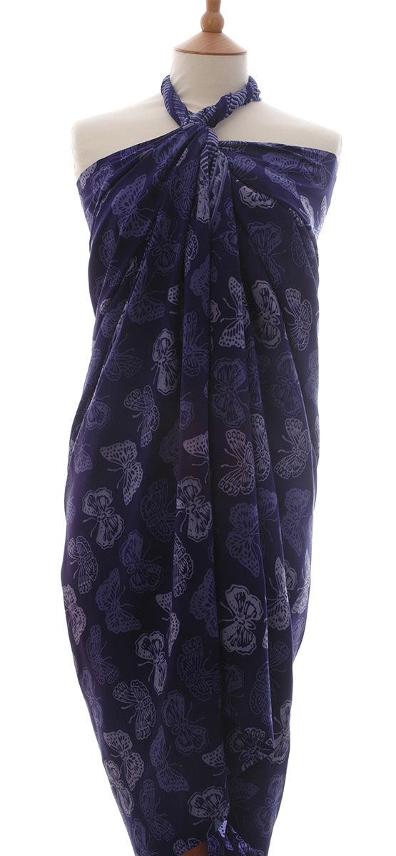 Bali Butterfly Indigo Batik Sarong  177x110cm