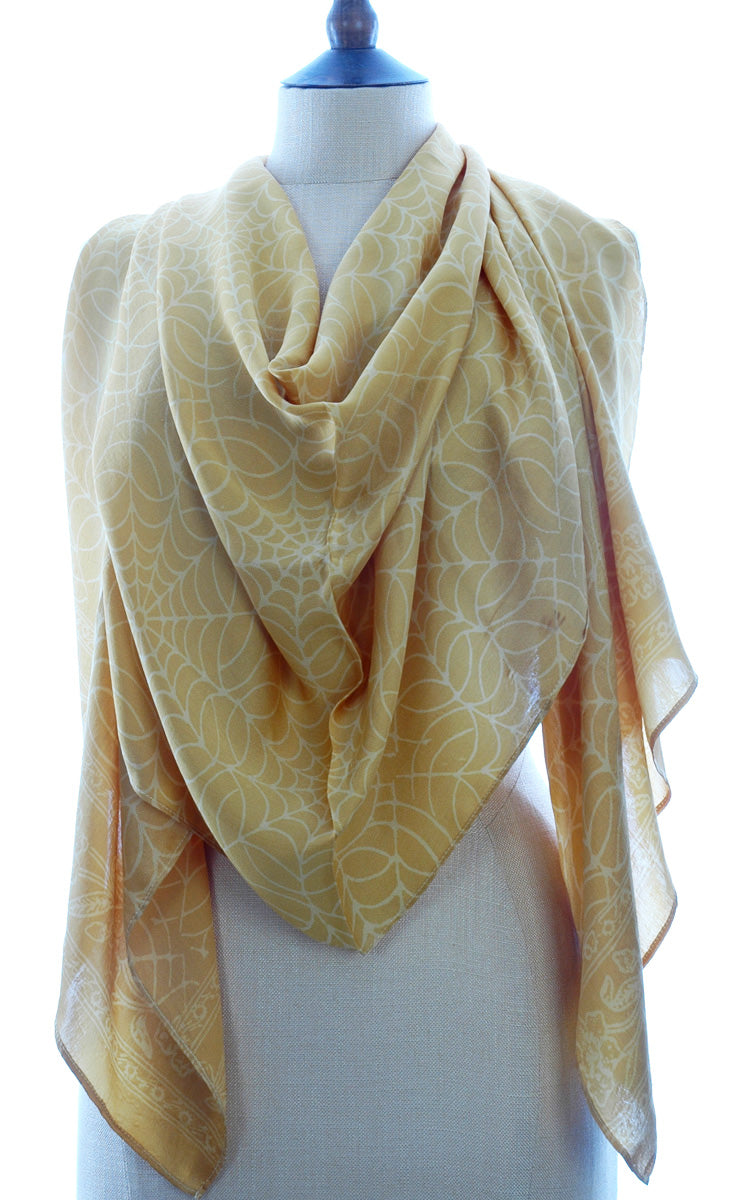 Silk Webs Short Sarong/Scarf in Buttercup