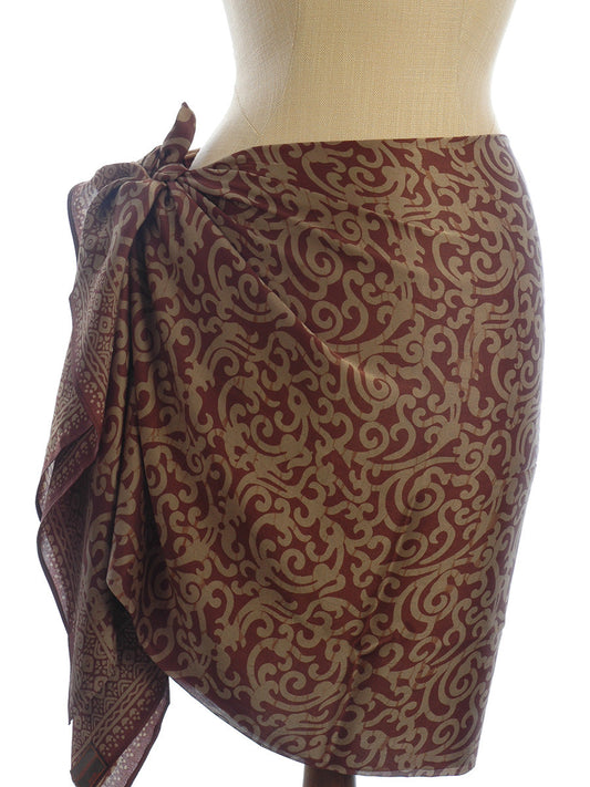 Pure silk Golden Chocolate Short Sarong/Scarf 180x50cm